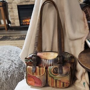 Anuschka Artistic Multicolor Shoulder Bag